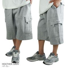 プロクラブ PRO CLUB メンズ ショーツ 167 FLEECE CARGO SHORT フリースカーゴショーツ HEATHERGRAY(ヘザーグレー)スウェット スエット HIPHOP ストリート 太め