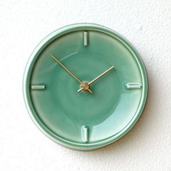 壁掛け時計 掛け時計 陶器 おしゃれ かわいい シンプル ウォールクロック 美濃焼 日本製 陶器のサークル掛け時計 B