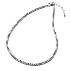 44.0 センチメートル_シルバーグレー_シルバー [VOTRE COUTURE パールネックレス ベビーパール グランプレミアム アクセサリー 3つの長さ 3mm ブランド3 (44, シルバーグレー_シルバー)