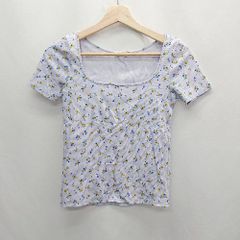 ◇ EDIT.FOR LULU 総花柄 カジュアル かわいい 半袖 Tシャツ サイズ表記なし パープル イエロー レディース E 