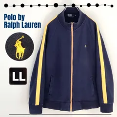 Polo by Ralph Lauren/ポロバイラルフローレン★トラックジャケット/スウェット★クラシックフィット★ワンポイント刺繍★ネイビーxイエロー★メンズLL　#2411N013