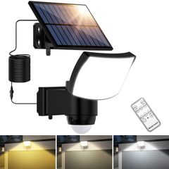 【新着商品】津波 地震 停電時適用 /駐車場/玄関/軒先/庭先 5Mケーブル 電気代不要 台風 防犯【3つ知能モード】太陽光発電 光束最大2000ルーメン 超高輝度 1800mAh ソーラーセンサーライト 防災対応 】 IP65防水【3000/5000/700