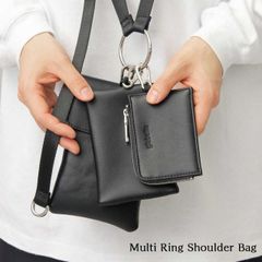 バッグ マルチポーチ レザー調 フェイクレザー 3連 ポーチ ショルダーバッグ マルチショルダー カードケース 小物入れ スマホケース メンズ ユニセックス モード シンプル コンパクト glabella グラベラ