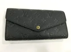 LV ルイヴィトン ポルトフォイユ サラ アンプラント ノワールブランド ロゴ ブランド 定番 人気 LOUIS VUITTON モノグラム・アンプラント 二つ折り 長財布 ロングウォレット ブラック 中古 送料無料