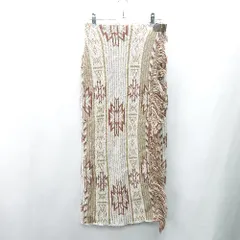 ◇ ⊇ Ungrid アングリッド 総柄 ニット ロング丈 タイト スカート サイズF ベージュ ブラウス レディース E  【1409240039181】