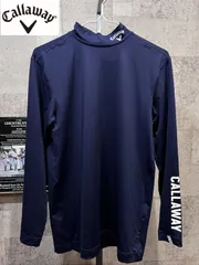 美品 キャロウェイ 長袖 モックネック インナーシャツ 紺 M callaway 241-0932509
