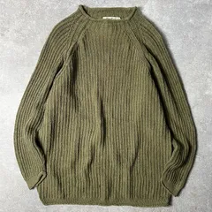 00s Eddie Bauer モックネック 無地 コットン ニット セーター S / 00年代 オールド エディーバウアー オリーブ グリーン