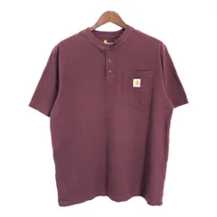 Carhartt カーハート ヘンリーネック 半袖Ｔシャツ ワインレッド (メンズ L) 中古 古着 R5572
