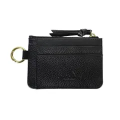 ☆ ブラック ☆ LIZDAYS 本革マルチミニポーチ LIZDAYS パスケース コインケース 定期入れ レディース フラグメントケース 本革 小銭入れ カードホルダー カード入れ カードケース ミニ財布 ミニポーチ カラビナ リズデイズ lz-67107