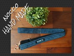 No.640【DENIMRemake SHOLDER Blackタグ】メンズライク❇️シンプル❤️👖デニムリメイクショルダー🎵ネックストラップ📱スマホショルダー❇️