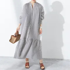 JOURNAL STANDARD L’essage (ジャーナルスタンダードレサージュ) ■■ ①② 24040370032010 ストライプ/デシンマキシティアードワンピース レディース ブルー FREE