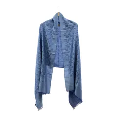 GUCCI グッチ ストール マフラー ショール GG柄 165903 ブルー ウール70％・シルク30％ イタリア製