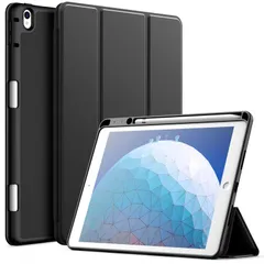 【在庫セール】(10.5インチ 2019 3 第3世代)とiPad Pro Air 10.5 用Pencilホルダー付き ペンシル iPad ソフトTPUバック スリム保護カバー JETech オートウェイクアップ/スリープ機能付き (ブラック)