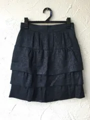 ボディ ドレッシングデラックス　紺ラメ入りティアードスカート