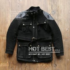 ゲ*ツ様 定価18万GABRIEL 最上級ナッパ カウハイド レザジャケット 18万□レアGabriel カウハイド インディゴ 最上級ナッパ革 G