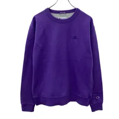 Champion 無地 スウェット トレーナー M パープル チャンピオン 裏起毛 ワンポイントロゴ 古着卸 アメリカ仕入 a709-5072