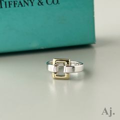 ティファニー TIFFANY オープンスクエア リング 11号 コンビ 希少 ティファニー TIFFANY オープンスクエア リング 11号 コンビ