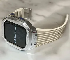 Apple Watchラバーバンドカバーメタルケースアップルウォッチカスタム　ステンレス　メンズ　レディース　スポーツ　ネジ不要12