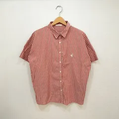 クラシカルエルフ CLASSICALELF ★サラッとラフに羽織れて涼しげな万能シャツ★ HAPPYストライプ！ワンポイント刺繡5分袖丈オーバーシャツ 【M】 オレンジ 【シーズンムードを盛り上げるストライブシャツ】 差し色になりコーデの幅が広がる1枚