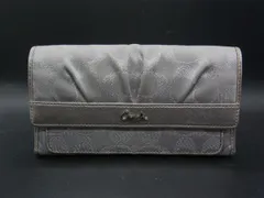 ■美品■ COACH コーチ シグネチャー ナイロンキャンバス×レザー 三つ折り 長財布 ウォレット 札入れ 小銭入れ シルバー系 DY0500
