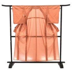 色無地/絽/未使用/夏用/サーモンピンク/仕立上がり/適応身長148～154㎝/11440
