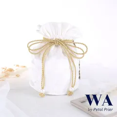 新品・未使用　ベロア巾着 【スノーホワイト】卒業袴　浴衣　着物　W-20