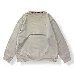 スウェット  ★nautica ★プリントスウェット ★used ★古着 ★アメカジ　★前v ★ブルー　★青　★ワンポイント　★オーバーサイズ ★オールド ★ストリート ★スケーター
