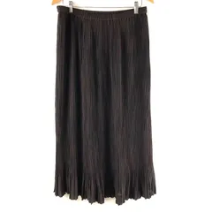 レリアン Leilian スカート プリーツスカート ロング丈 日本製 裏地付き ブラウン 17+サイズ 951823