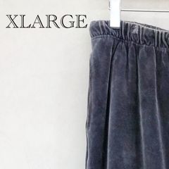 XLARGE エクストララージ ベロア トラックパンツ 101223031024 ジャージ ボトム 刺繍 ワッペン L グレー メンズ