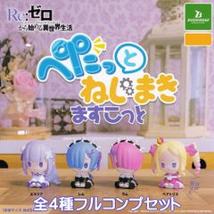 Re:ゼロから始める異世界生活 ぺたっとねじまきますこっと ブシロードクリエイティブ 【全４種フルコンプセット】 リゼロ rezero EMT アニメ グッズ フィギュア ガチャガチャ カプセルトイ【即納 在庫品】【数量限定】【フルコンプリート】