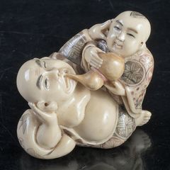 春画 作家『 松山』 抱擁する男女 彫刻 置物2組 - メルカリ