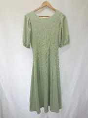 ◇ ⊂ La-gemme ラジェム 半袖 ロング丈 ワンピース 表記なし ライトグリーン系 レディース E  【1506110016904】