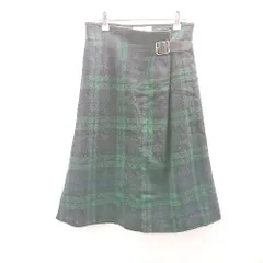 ◇ ⊇ oneil チェック ひざ タイト スカート サイズ36 グリーン レディース E  【1503060032008】