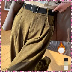 送料無料 コーデュロイパンツ裏起毛ノーマル2タイプ レディース 韓国風暖かいパンツ 美脚脚長 ハイウエストワイドパンツ 秋冬ロングパンツ 着やせストレートパンツ カジュアル あったかパンツ防寒 裏起毛パンツ楽ちん 体型カバー長ズボン