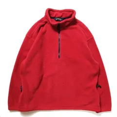 90's 00's エディーバウアー EBTEK ハーフジップ フリース ジャケット (L) 赤 プルオーバー 90年代 旧タグ オールド アウトドア　アメリカ古着 USED  ビンテージ ヴィンテージ