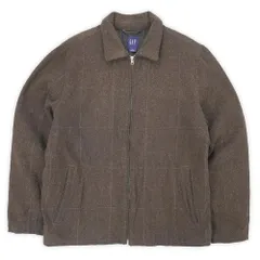 オールドギャップ OLD GAP 00s 2000年代 Y2K ウールスポーツジャケット ブルゾン 短丈 格子柄 旧タグ USA ヴィンテージ アメリカ 古着 メンズ コート ジャケット ブラウン L【中古】