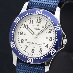 가동 세이코 QZ V501-1C10 아루바 라운드 실버 문자판 남성 시계 2000000 NSK MTM