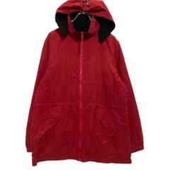 ジップアップ ジャケット L～ レッド ウエストドローコード 裏フリース フード付き マウンテンパーカー 古着卸 アメリカ仕入 a701-6943