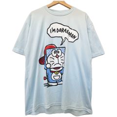 ドラえもん doraemon 水色 ブルー イラスト  Tシャツ 半袖 トップス