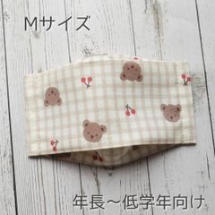くま柄 ハンドメイドマスク Mサイズ 2枚セット - メルカリ