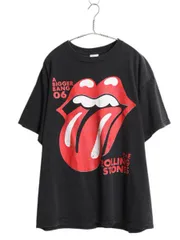 【お得なクーポン配布中!】 00s ローリング ストーンズ ツアー イラスト プリント Tシャツ メンズ XL 古着 オールド オフィシャル バンド リップタン 黒 大きいサイズ