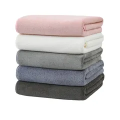 新品 バスタオル 5枚セット マイクロファイバー 大判 60×120cm ふわふわ 柔らかい肌触り タオル 吸水 速乾 通気 肌に優しい お風呂上がり 家庭用 ホテル仕様 (5色)
