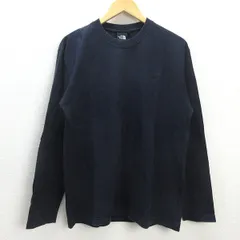 Q■ノースフェイス/THE NORTH FACE TNFロゴ刺繍 ロングスリーブTシャツ/ロンT■黒【 L 】MENS/27【中古】