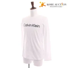 ■ カルバンクライン Tシャツ 長袖 トップス 丸首 ロゴ メンズ M ホワイト タグ付き 新品 未使用