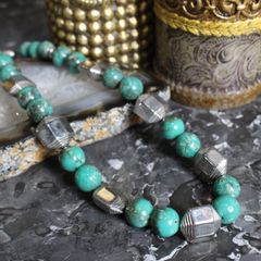 RETRO VINTAGE NATURAL STONE DESIGN NECKLACE/レトロ古着天然石デザインネックレス