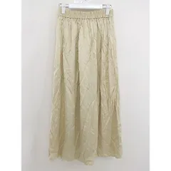 ◇ ADAM ET ROPE アダムエロペ ウエストゴム サテン調 ロング ギャザー スカート サイズ F ベージュ系 レディース  【中古】 【1204200002423】