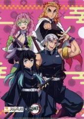 【中古】クリアファイル 集合(ピンク) A4オリジナルクリアファイル 「鬼滅の刃×ジョイフル」 コラボ記念ノベルティ第1弾