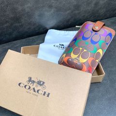 ▼【Aランク】COACH/コーチ フォーン クロスボディ レインボー シグネチャー キャンバス スマホショルダー C9943 箱 付属品あり S76707291568