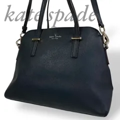 【B3653】 Kate spade ケイトスペード ショルダーバッグ ハンドバッグ 2way ブラック 金ロゴ レザー ドーム型