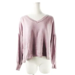 ジャーナルスタンダード レリューム JOURNAL STANDARD relume ニット セーター Vネック 長袖 ショート丈 くったり F ダスティピンク /CK1